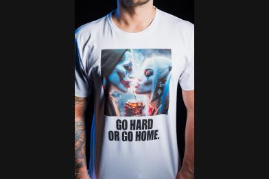 Triko GO HARD OR GO HOME White